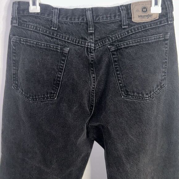 Vintage 90s Wrangler Black Denim Jeans 13MWZWK Size 36x30 Made In The USA - Picture 6 of 9